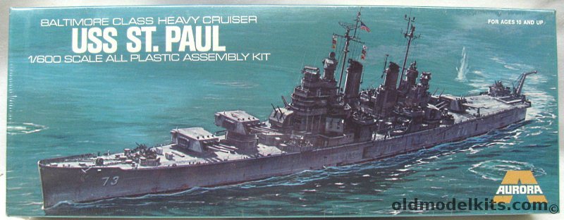 Aurora 1/600 USS St. Paul CA-68 / CA-71 USS Quincy / CA-72 USS Pittsburg / CA-74 USS Columbus / CA-75 USS Helena / CA-130 USS Bremerton / CA-131 USS Fall River / CA-132 USS Bremerton / CA-133 USS Toledo / CA-135 USS Los Angeles / CA-136 USS Chicago, 703 plastic model kit